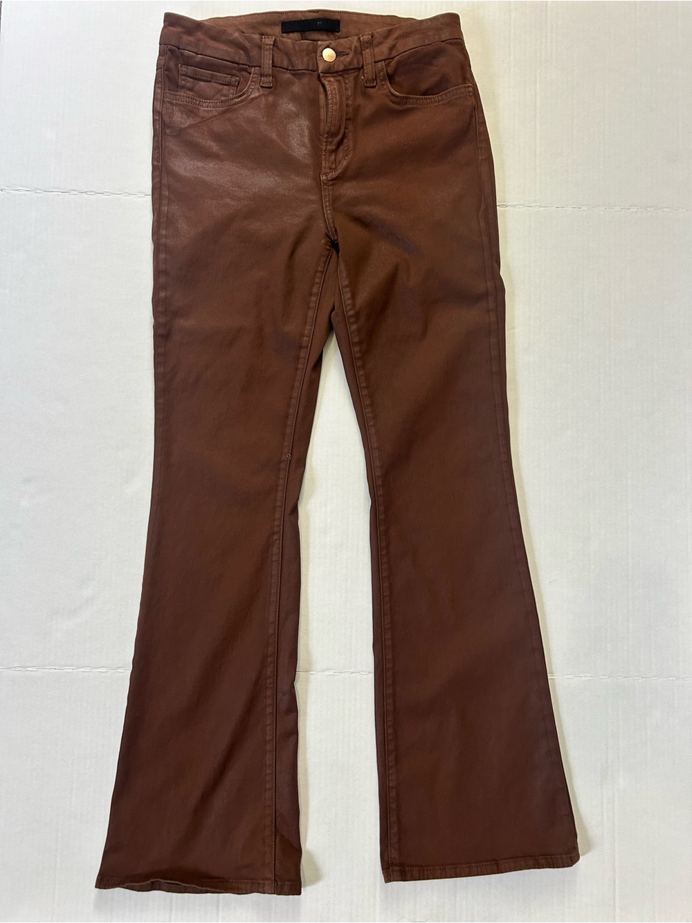 Joe's Jeans Tiramisu Brown Coated Hi Rise Honey Bootcut Shimmer Jeans